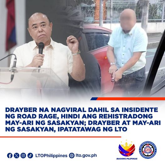 Drayber Na Sangkot Sa Viral Road Rage Hindi Ang Rehistradong May Ari Ng Sasakyan—lto Radyo 